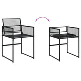 ZNTS 11 Piece Garden Dining Set Black Poly Rattan 3295051