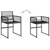 13 Piece Garden Dining Set Black Poly Rattan 3295055