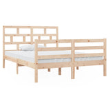 ZNTS Bed Frame without Mattress Double Solid Wood 3101258