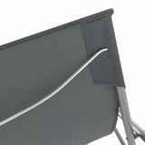 Beach Chair Set of 2 Grey Powder-coated steel Standard 44361