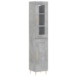 Highboard Concrete Grey 34.5x34x180 cm Engineered Wood 3199485