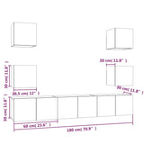 7 Piece TV Cabinet Set Smoked Oak Engineered Wood 3120242