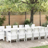 Garden Dining Set 15 pcs White Polt rattan 3378645
