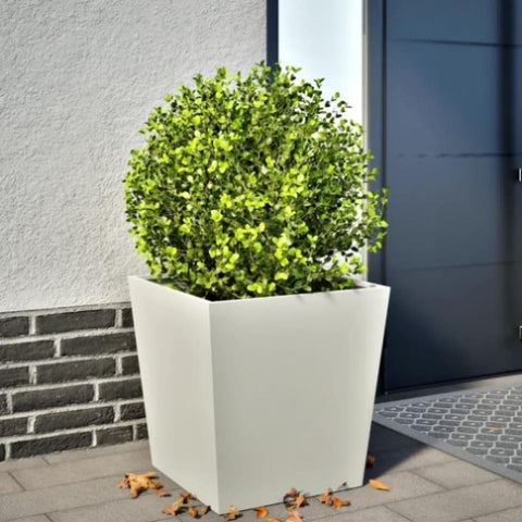 ZNTS Garden Planter White 50x50x50 cm Steel 851068