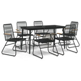 Garden Dining Set Black PVC rattan Large Seats Many 3099218