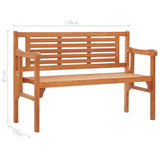 Foldable Bench Natural Solid eucalyptus wood 120 cm Foldable 47293