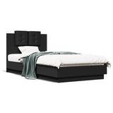 Bed Frame Black Engineered wood Small Single Bed Frame 3210067