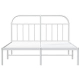 Bed Frame White Powder-Coated Steel 140x200 cm Tough Bed Frame 353685