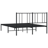 Metal Bed Frame without Mattress with Headboard Black 120x190cm 352477