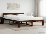 Double Bed Frame with Headboard ROSTOCK Dark Brown 160 x 200 cm 3405464