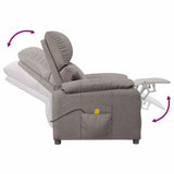 Massage Chair Taupe Fabric 342466