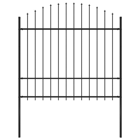 ZNTS Garden Fence with Spear Top Steel 144944