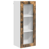 Wall Glass Cabinet PORTO Smoked Oak 40 x 31 x 100 cm 885450