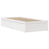 Bed Frame with Headboard White 90x190 cm Single Solid Wood Pine 3307105