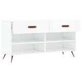 Shoe Bench High Gloss White 102x35x55 cm Engineered Wood 829710