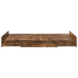 Storage Bed Frame Smoked Oak 120 x 190 cm Engineered Wood 3335329