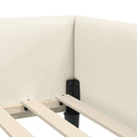 Corner Bed Frame Cream 100 x 200 cm Velvet and Engineered wood 42016171
