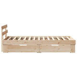 Bed Frame with Headboard Natural 90 x 190 cm Solid Pine Wood 872548