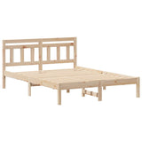 Bed Frame Brown 135 x 190 cm Solid Pine Wood 872383