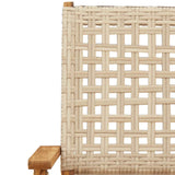 Folding Chairs 4 pcs Beige Poly Rattan and Solid Wood 3214562