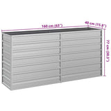 Garden Raised Bed 160x40x77 cm Galvanized Steel Silver 316894