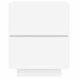 Bedside Cabinets with LED Lights 2 pcs White Engineered Wood 836736
