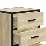 ZNTS Bedside Cabinet Sonoma Oak 40x34.5x60 cm Engineered Wood and Metal 848720