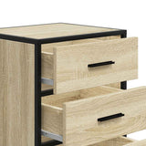 ZNTS Bedside Cabinet Sonoma Oak 40x34.5x60 cm Engineered Wood and Metal 848720