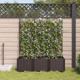 Garden Planter 3 pcs Brown 120 x 40 x 143 cm Plastic 42002817