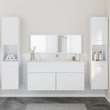4 Piece Bathroom Furniture Set White Engineered Wood 3308536