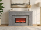 Fireplace with LED Strip Grey Sonoma 63 x 20 x 54.5 cm 8021100