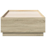 Bed Frame with LED without Mattress Sonoma Oak 75x190 cm Small Single 3209669