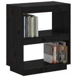 Book Cabinet Black 60x35x71 cm Solid Wood Pine 810863