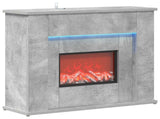 Fireplace with LED Strip Concrete 63 x 20 x 54.5 cm 8021098
