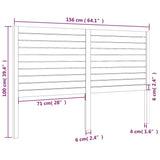 Bed Headboard Black 156x4x100 cm Solid Wood Pine 819029
