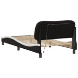 Bed Frame with LED without Mattress "Hvar" Black and White 100x200 cm 3213918
