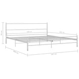 Bed Frame without Mattress with Headboard White 160x200cm Metal 284696