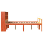 ZNTS Bookcase Bed without Mattress Wax Brown 150x200 cm King Size Solid Wood 3322035