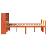 ZNTS Bookcase Bed without Mattress Wax Brown 150x200 cm King Size Solid Wood 3322035