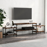 TV Cabinet Smoked Oak 197x35x52 cm Engineered Wood 826327