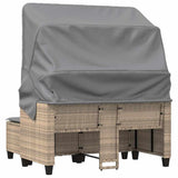 Garden Sofa Beige PE Rattan 2-seater Removable Covers 365785