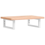 Basin Shelf Wall Mounted Steel and Solid Wood Beech 3302356