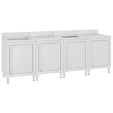 Commercial Kitchen Sink Cabinet 240x60x96 cm Stainless Steel 3058272