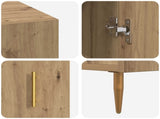 Desk with Shelf Artisan oak 140 x 50 x 75 cm Engineered wood 879526