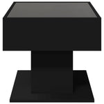 ZNTS Coffee Table with LED Black 70x50x45 cm Engineered Wood 847533