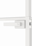 Interior Door White 93x201.5 cm Tempered Glass&Aluminium Slim 153672