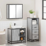 3 Piece Bathroom Furniture Set Grey Sonoma Engineered Wood 3301028