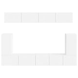TV Cabinet Set Wall-mounted 5 pcs White Engineered Wood 3409087