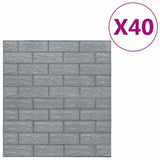 Wallpaper Set of 40 Anthracite PE foam Large Wallpaper 150723