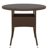 Garden Bistro Set Brown Poly rattan Standard Removable Covers 3095905